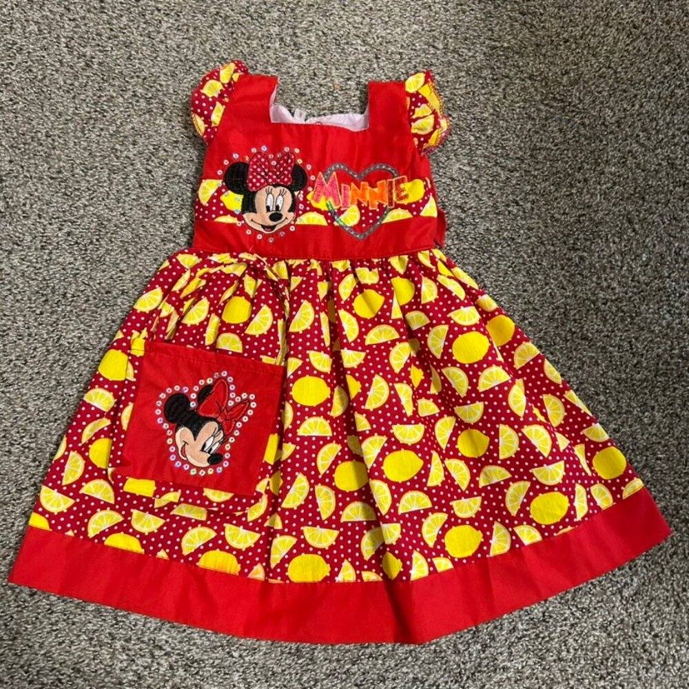 Vintage Handmade Minnie Mouse Dress Girls Sz 4 EUC with Matching Purse
